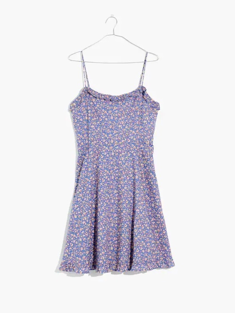 Madewell Cami Ruffle-Hem Mini Dress in Summer Vines